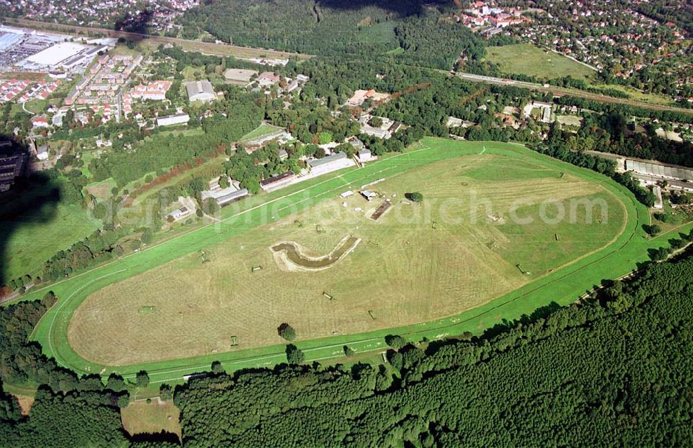 Aerial image Hoppegarten / BRB - Trabrennbahn Hoppegarten bei Berlin an der B1 / 31.08.2002