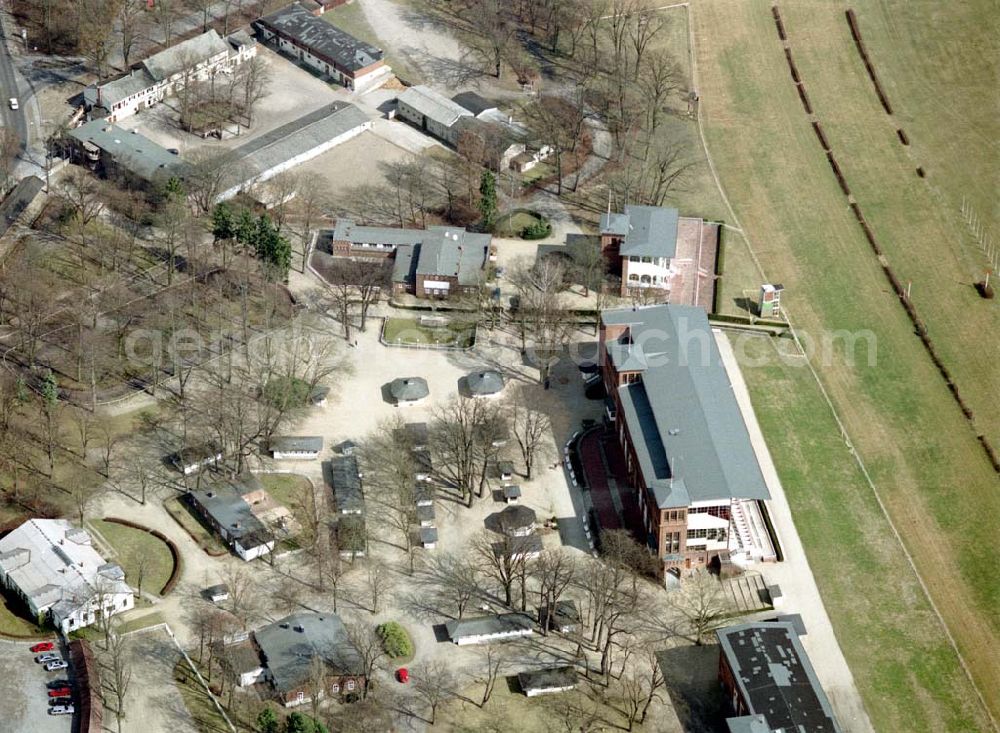 Aerial photograph Hoppegarten / Brandenburg - Trabrennbahn in Hoppegarten / Brandenburg.