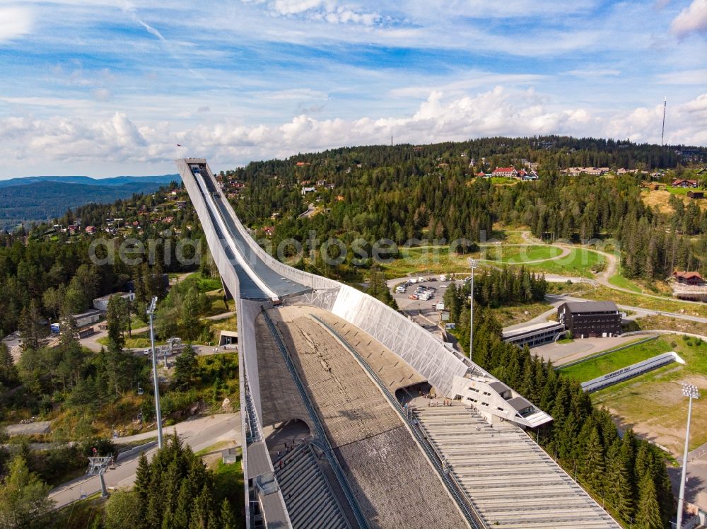 Aerial photograph Oslo - Training and competitive sports center of the ski jump Holmenkollbakken in Oslo in Norway