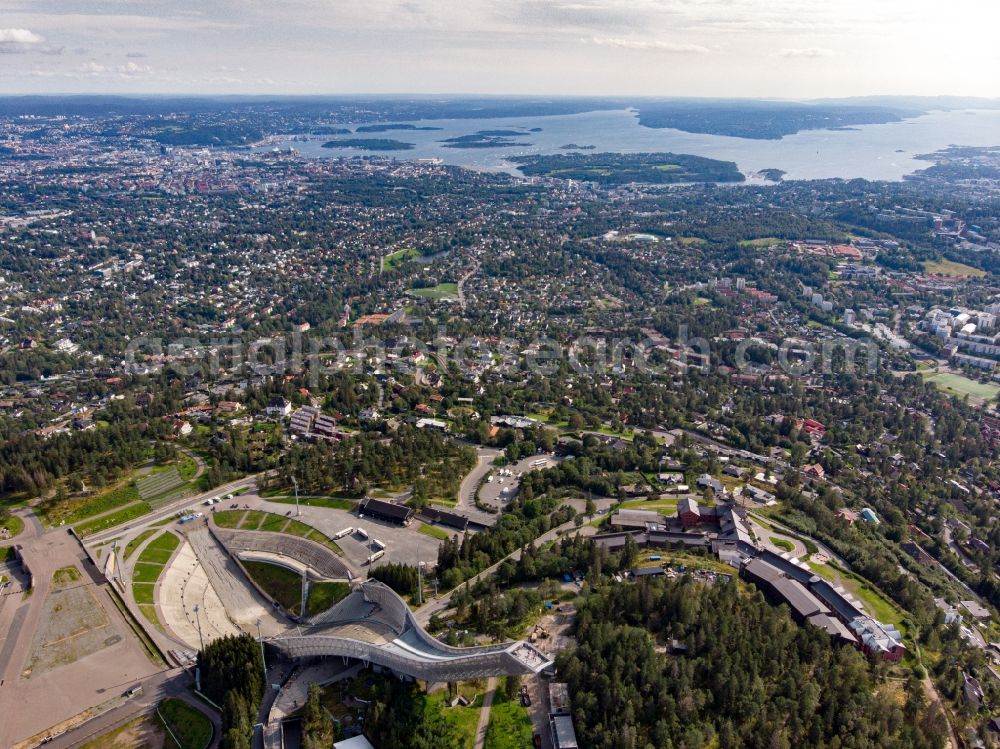 Aerial photograph Oslo - Training and competitive sports center of the ski jump Holmenkollbakken in Oslo in Norway