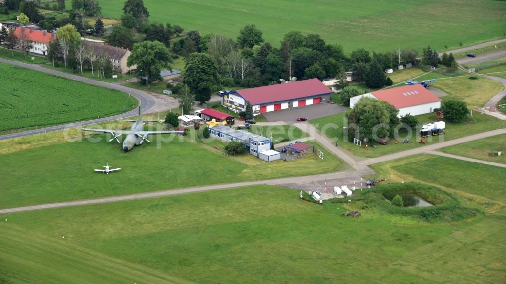 Ballenstedt from the bird's eye view: Transall C-160 on the airfield Ballenstedt in the state Saxony-Anhalt, Germany