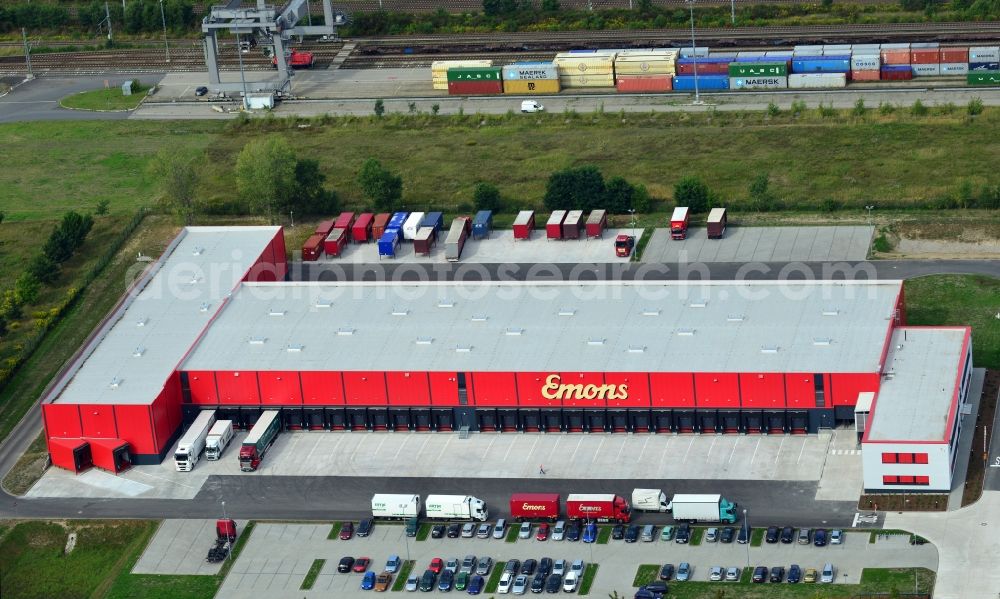 Aerial image Großbeeren - Company of transport and logistics services of the family business in Emons with a branch in Großbeeren in Brandenburg