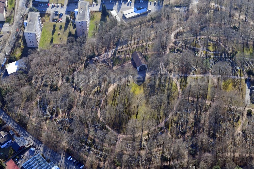 Aerial photograph Bad Säckingen - Funeral hall for burial in the grounds of the cemetery in Bad Saeckingen in the state Baden-Wurttemberg, Germany