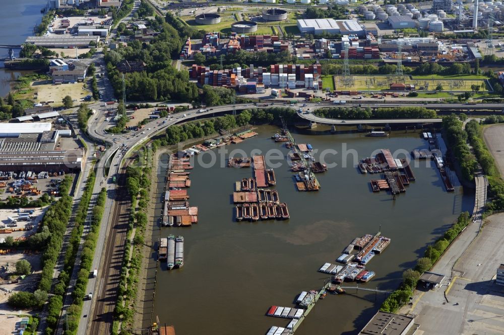 Aerial image Hamburg - Trave harbour in Hamburg-Mitte / Steinwerder. A project of the Hamburg Port Authority HPA