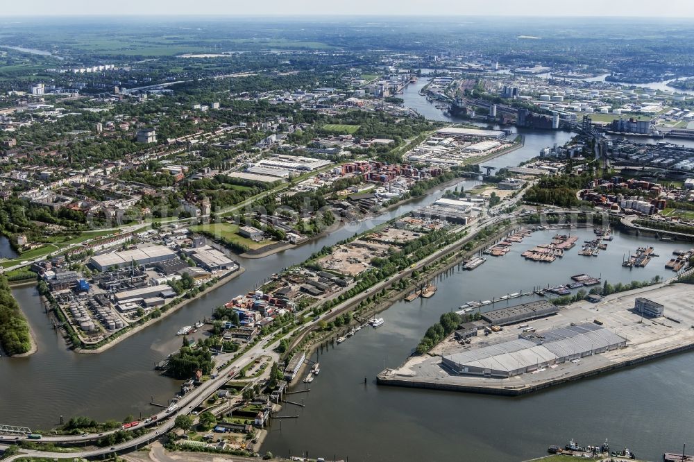 Aerial photograph Hamburg - Trave harbour in Hamburg-Mitte / Steinwerder. A project of the Hamburg Port Authority HPA