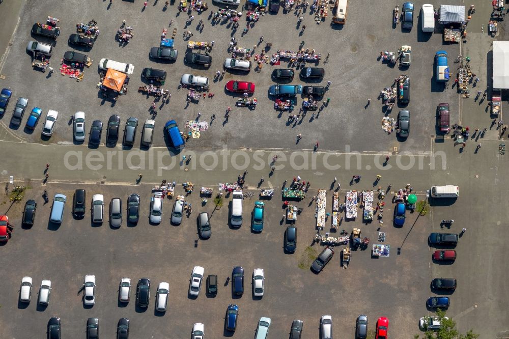 Hamm from above - View of a flea market in Hamm in the state North Rhine-Westphalia