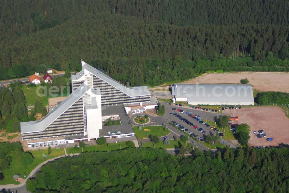 Oberhof from the bird's eye view: Blick auf das Treff Hotel Panorama Oberhof in der Theodor-Neubauer-Straße 29 in 98559 Oberhof Telefon: (03 68 42) 5 00 Telefax: (03 68 42) 2 25 54