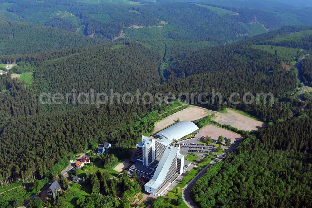 Oberhof from the bird's eye view: Blick auf das Treff Hotel Panorama Oberhof in der Theodor-Neubauer-Straße 29 in 98559 Oberhof Telefon: (03 68 42) 5 00 Telefax: (03 68 42) 2 25 54