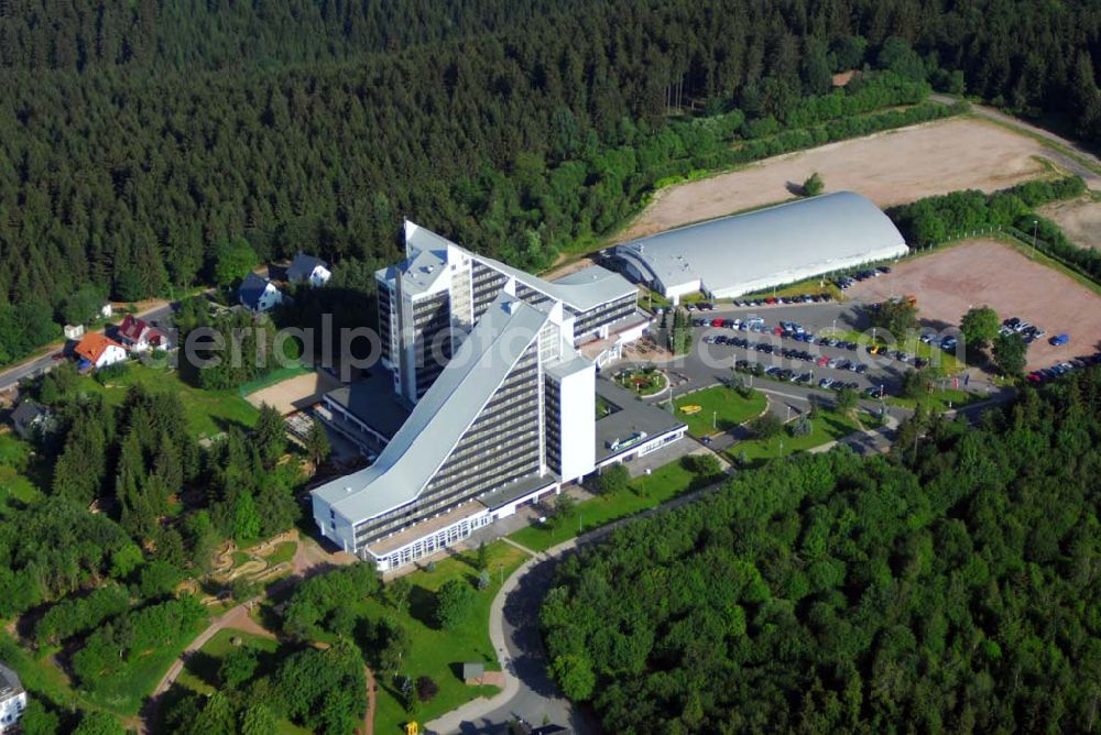 Oberhof from above - Blick auf das Treff Hotel Panorama Oberhof in der Theodor-Neubauer-Straße 29 in 98559 Oberhof Telefon: (03 68 42) 5 00 Telefax: (03 68 42) 2 25 54