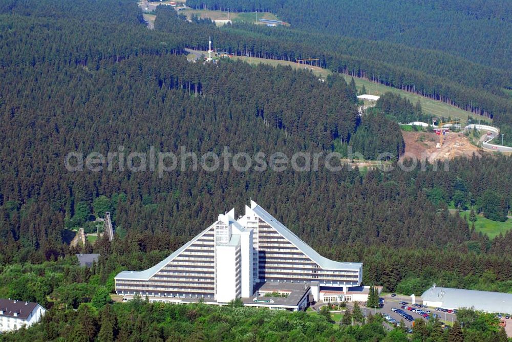 Oberhof from the bird's eye view: Blick auf das Treff Hotel Panorama Oberhof in der Theodor-Neubauer-Straße 29 in 98559 Oberhof Telefon: (03 68 42) 5 00 Telefax: (03 68 42) 2 25 54