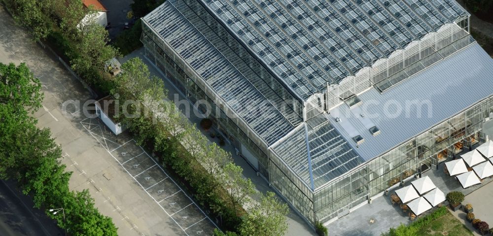 Aerial photograph Berlin - Tropical garden - Balinese garden on the grounds of the International Garden Exhibition IGA 2017 on the Eisenacher Strasse in the district of Marzahn-Hellersdorf in Berlin