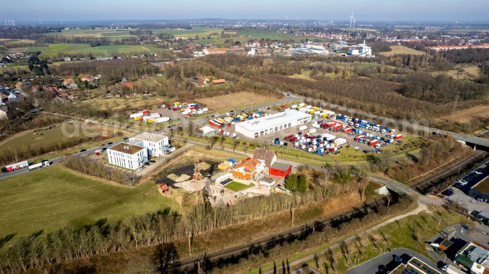 Recklinghausen from above - Truck Store Ruhrgebiet in Recklinghausen at Ruhrgebiet in the state North Rhine-Westphalia, Germany