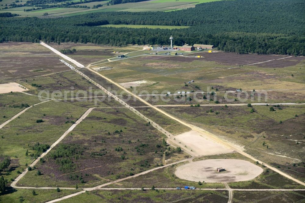 Nordhorn from the bird's eye view: View on the military training area for air and ground firing practice in Nordhorn in the state Lower Saxony