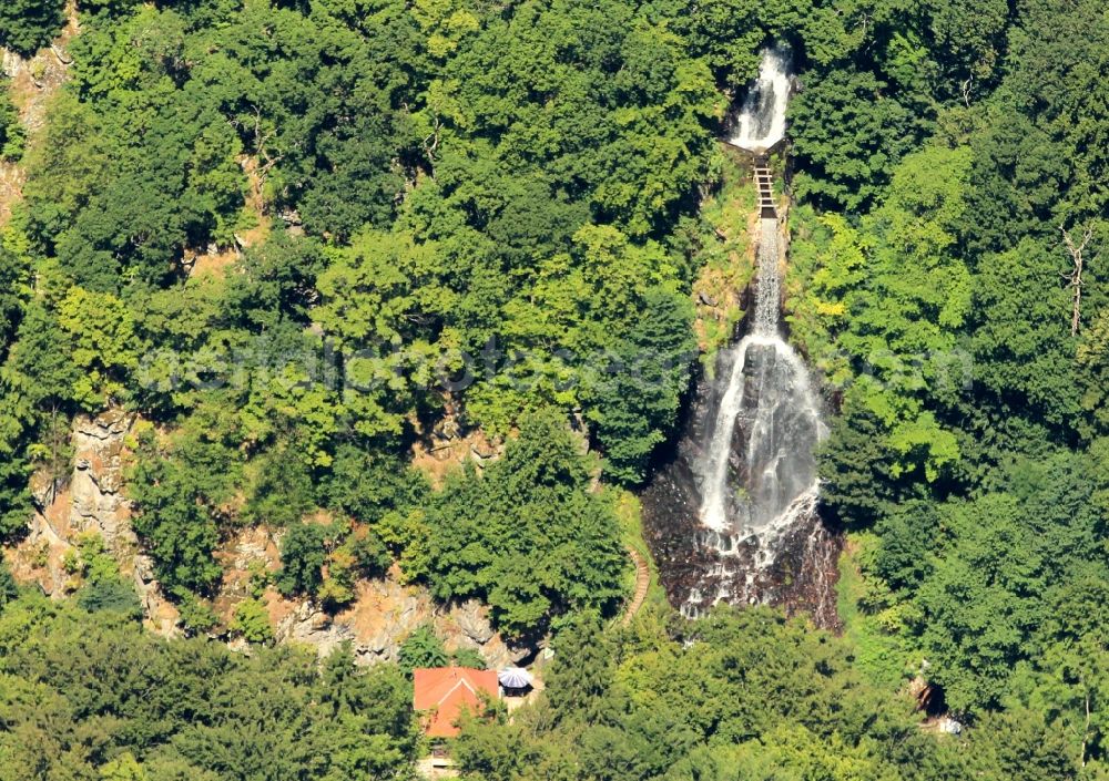 Brotterode - Trusetal from the bird's eye view: Trusetaler Waterfall at Brotterode in Thuringia