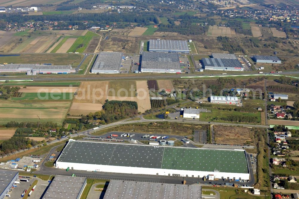 Strykow from above - Warehouse and production space Tulipan Park in Strykow in the Lodz