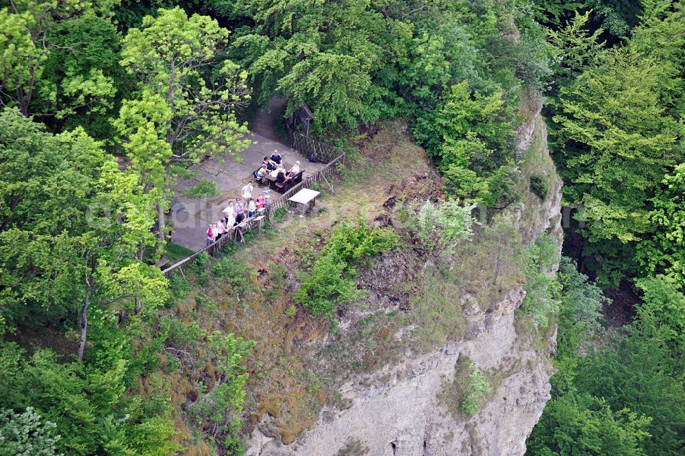 Treffurt from above - Observation tower on the mountain Heldrastein near Treffurt in Thuringia