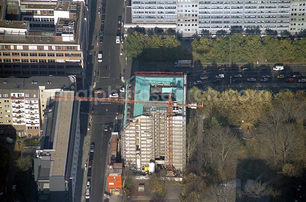 Aerial image Berlin Mitte - 11.11.2003 Tuteurhaus Rekonstruktion des Architekt Motesius Leipziger Strasse, Ecke Charlottenstrasse Patzschke & Partner Architekten Am Bahnhof Grunewald 10 D - 14 193 Berlin Tel.: +49 (0)30 - 892 10 92 Fax.: +49 (0)30 - 893 14 69 E-Mail: patzschke@patzschke-architektur.de