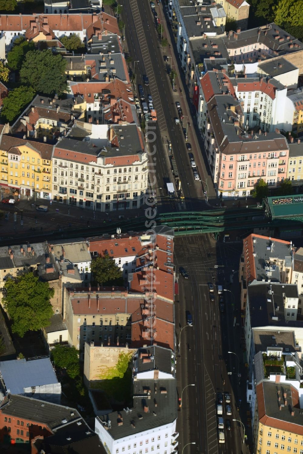 Berlin OT Prenzlauer Berg from the bird's eye view: View of the subway station Eberswalder Str. in the district of Prenzlauer Berg in Berlin