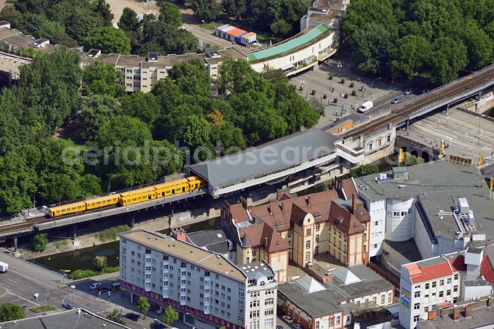 Aerial photograph Berlin - The subway Station Hallesches Tor, an interchange station of the U1 and U6 of the Berlin subway in Berlin-Kreuzberg