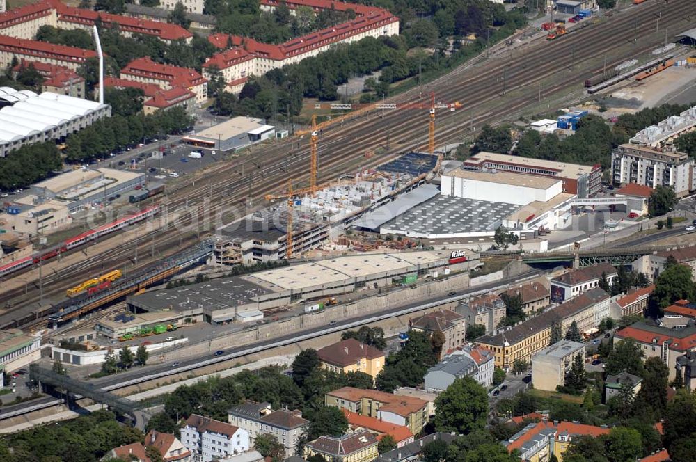 Wien from the bird's eye view: Blick auf den U-Bahnhof hinter dem Hanappi-Stadion in Wien.