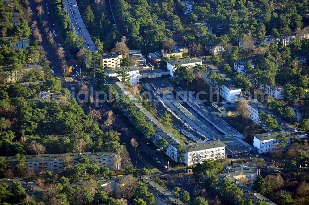 Aerial image Berlin OT Zehlendorf - View of the station Onkel Toms Huette in the district of Zehlendorf in Berlin