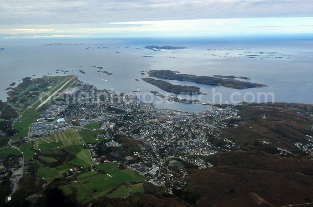 Bodo from above - View of the shore of the municipality Bodo in the province of Nordland in Norway