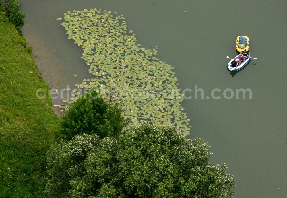 Hamm from above - View of the bank of the river Lippe in Hamm in the state North Rhine-Westphalia