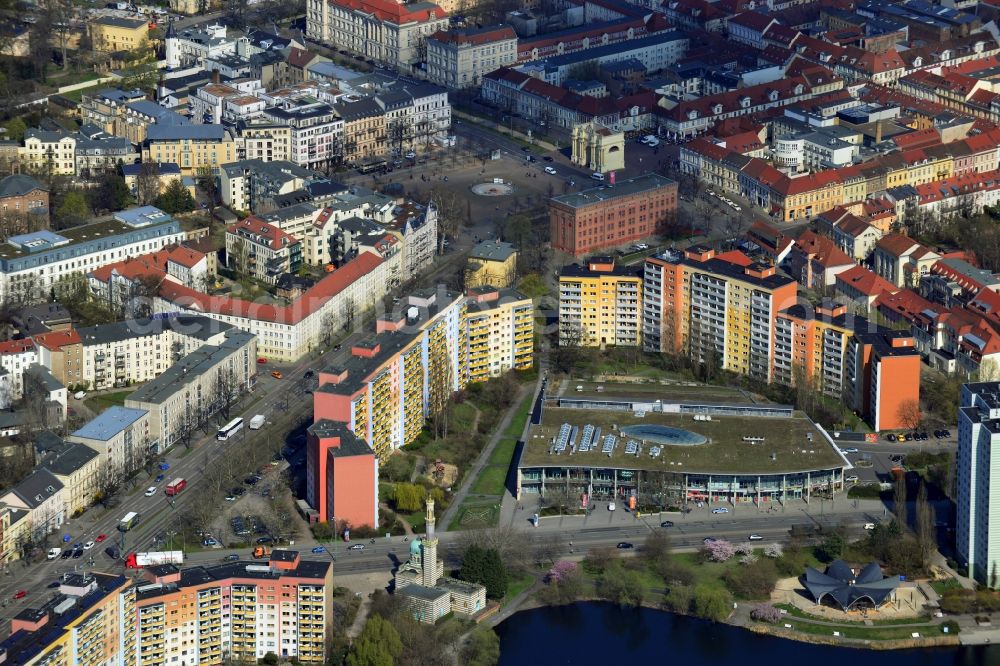 Aerial photograph Potsdam - View of the bank of the Neustaedter Havelbucht in Potsdam in the state of Brandenburg