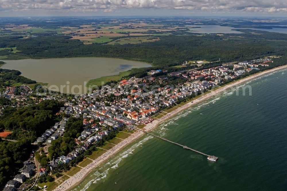 Aerial image Binz - View of the shore of the Baltic Sea in Binz on the island Ruegen in Mecklenburg-West Pomerania