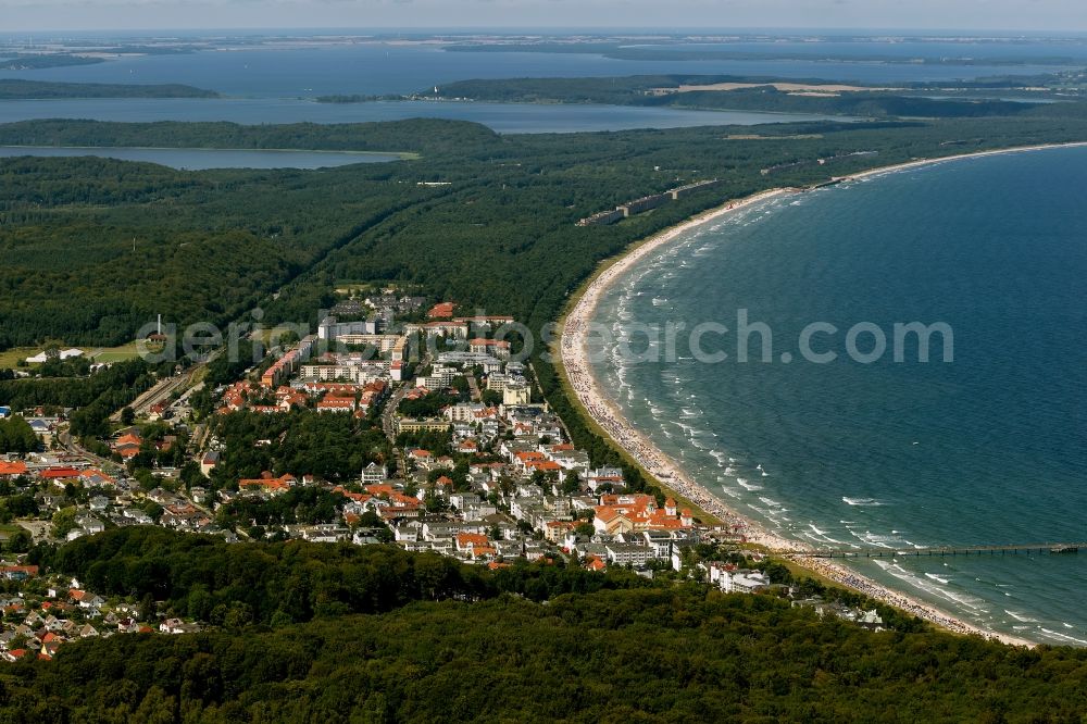 Aerial image Binz - View of the shore of the Baltic Sea in Binz on the island Ruegen in Mecklenburg-West Pomerania