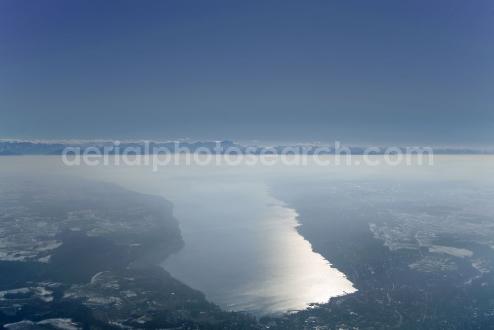 Aerial photograph Starnberger See - Shore Of Lake Starnberg in front of the panorama of the Alps in Bavaria