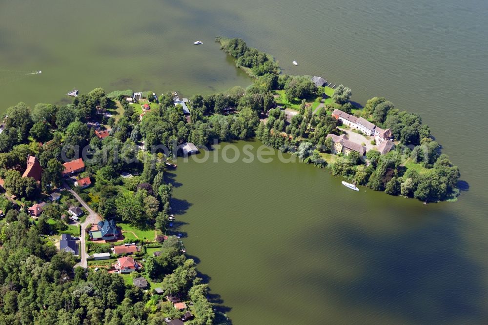 Teupitz from above - View of the bank of the Teupitzer See in Teupitz in the state of Brandenburg