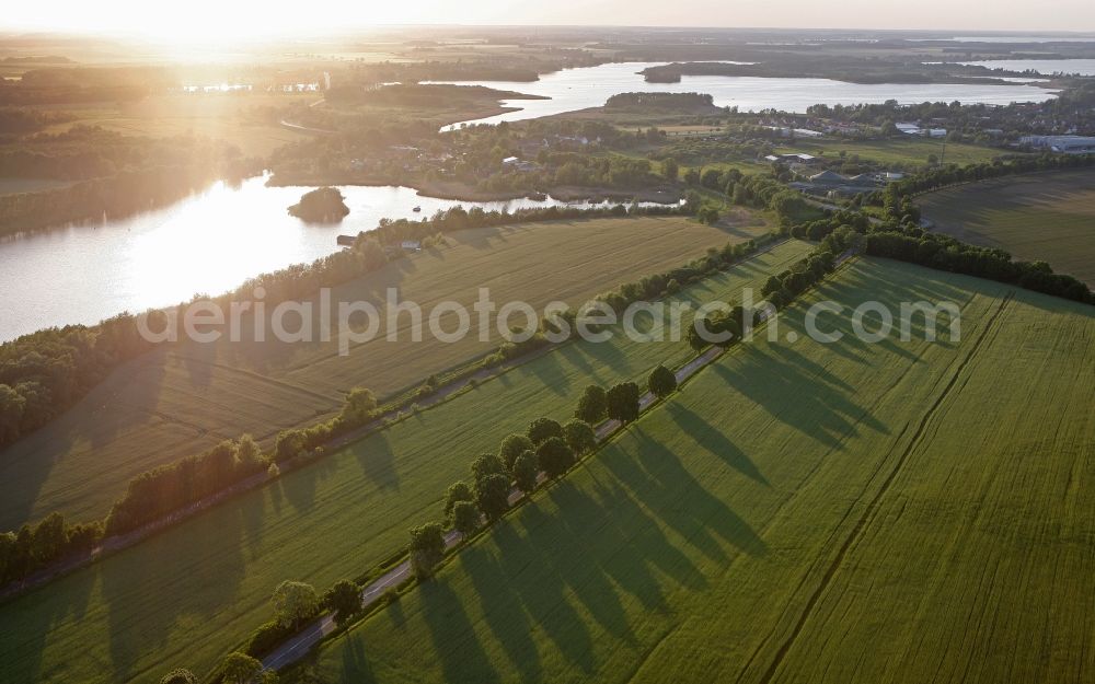 Rechlin from above - View of the bank of the lake Sumpfsee in Rechlin in the state Mecklenburg-West Pomerania