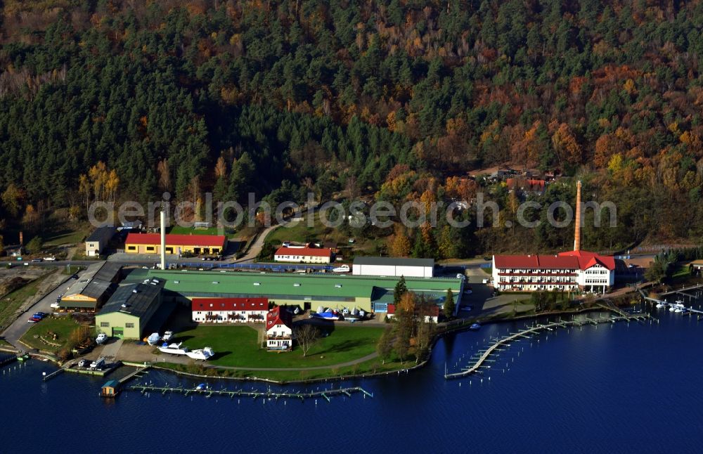 Aerial image Joachimsthal - View of the bank of the lake Werbellinsee in Joachimsthal in the state Brandenburg