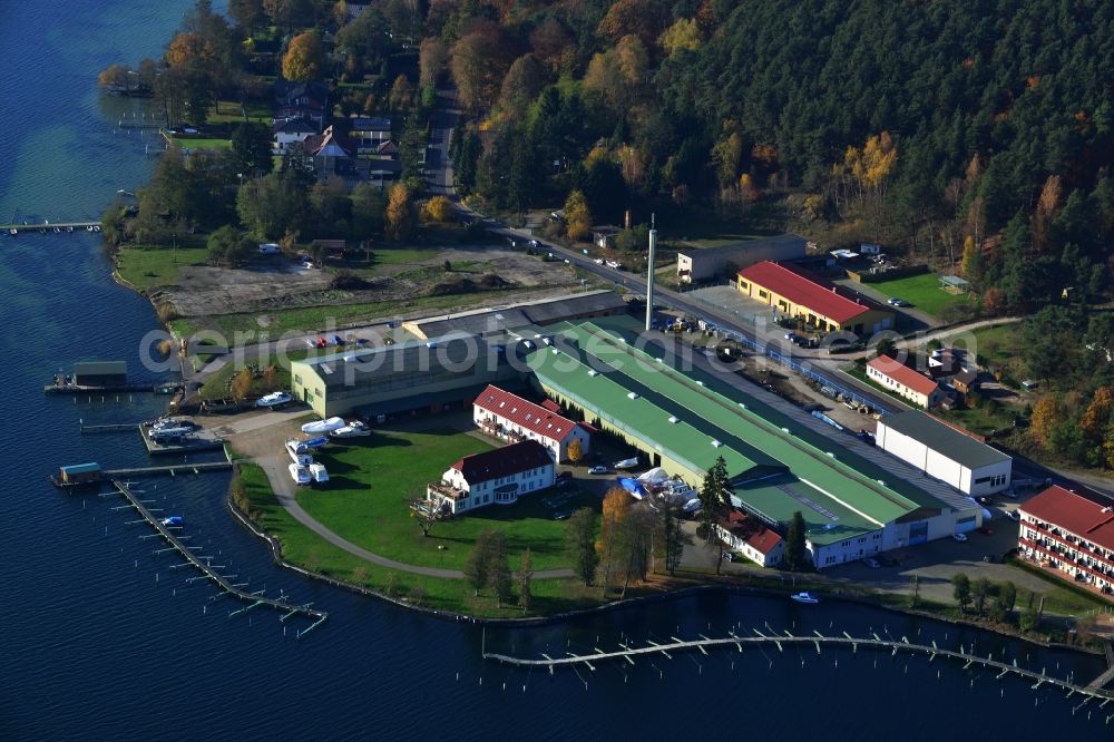 Joachimsthal from the bird's eye view: View of the bank of the lake Werbellinsee in Joachimsthal in the state Brandenburg