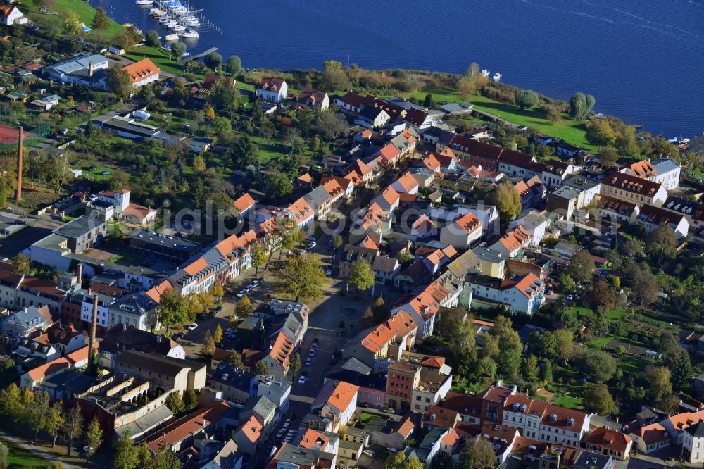 Aerial image Werder (Havel) - View of the bank of the Havel in Werder ( Havel ) in the state Brandenburg