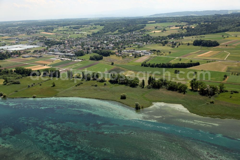 Tägerwilen from above - Shore area of Lake Constance in Taegerwilen in Switzerland