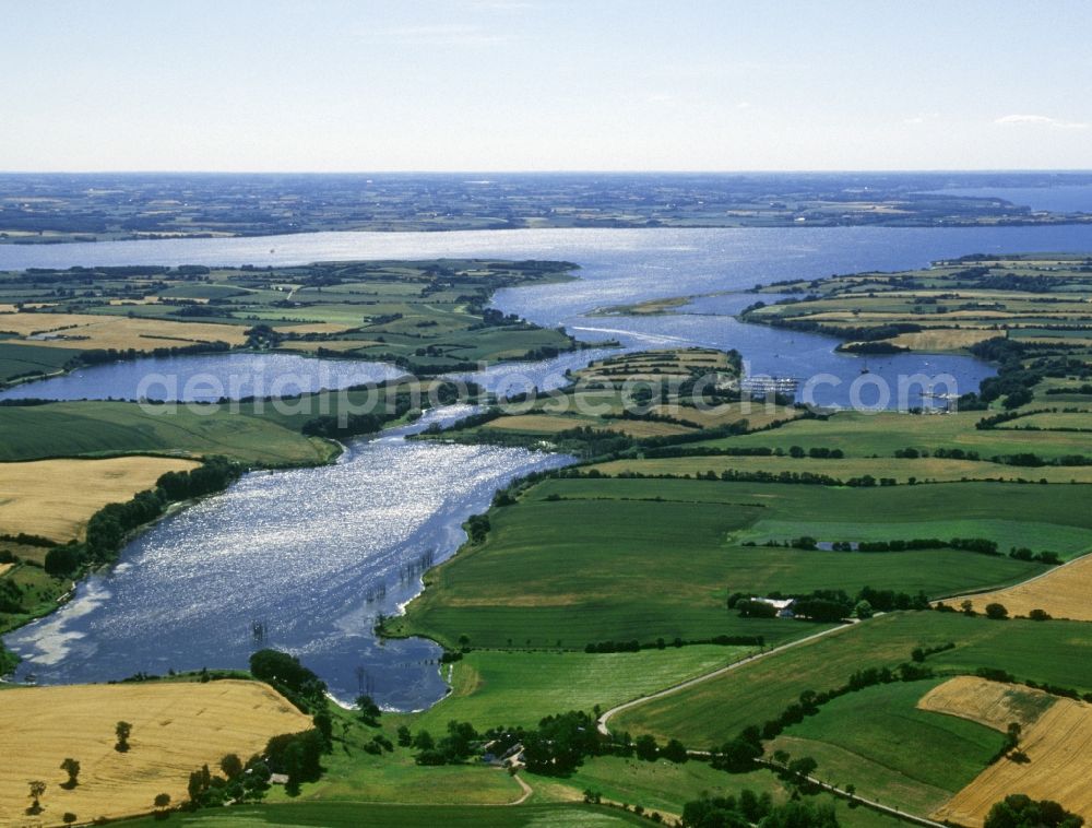 Nordborg from above - Riparian areas of the Als fjord in Nordborg in Syddanmark Denmark