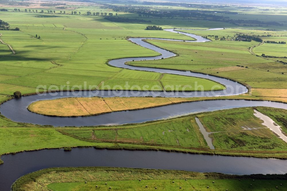 Aerial photograph Meggerdorf - Curved loop of the riparian zones on the course of the river Alte Sorge in Meggerdorf in the state Schleswig-Holstein