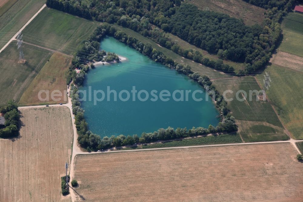 Riegel am Kaiserstuhl from above - Riparian areas on the lake area near Riegel am Kaiserstuhl in the state Baden-Wuerttemberg