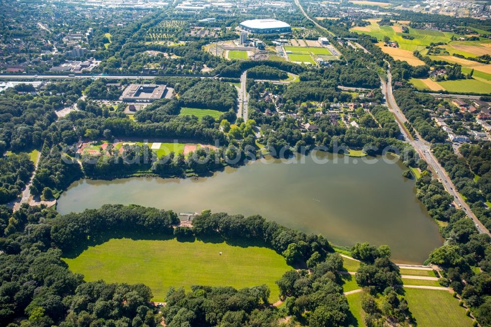 Aerial photograph Gelsenkirchen - Shore areas on Lake Starnberg in Gelsenkirchen in North Rhine-Westphalia