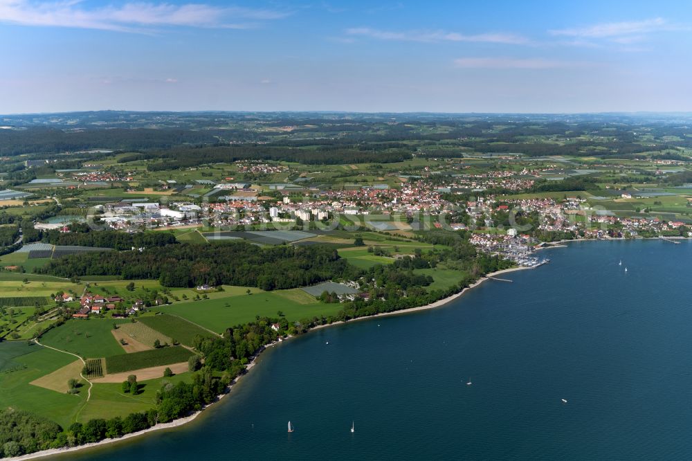 Kressbronn am Bodensee from above - Riparian areas of Lake Constance in Kressbronn am Bodensee at Bodensee in the state Baden-Wuerttemberg, Germany