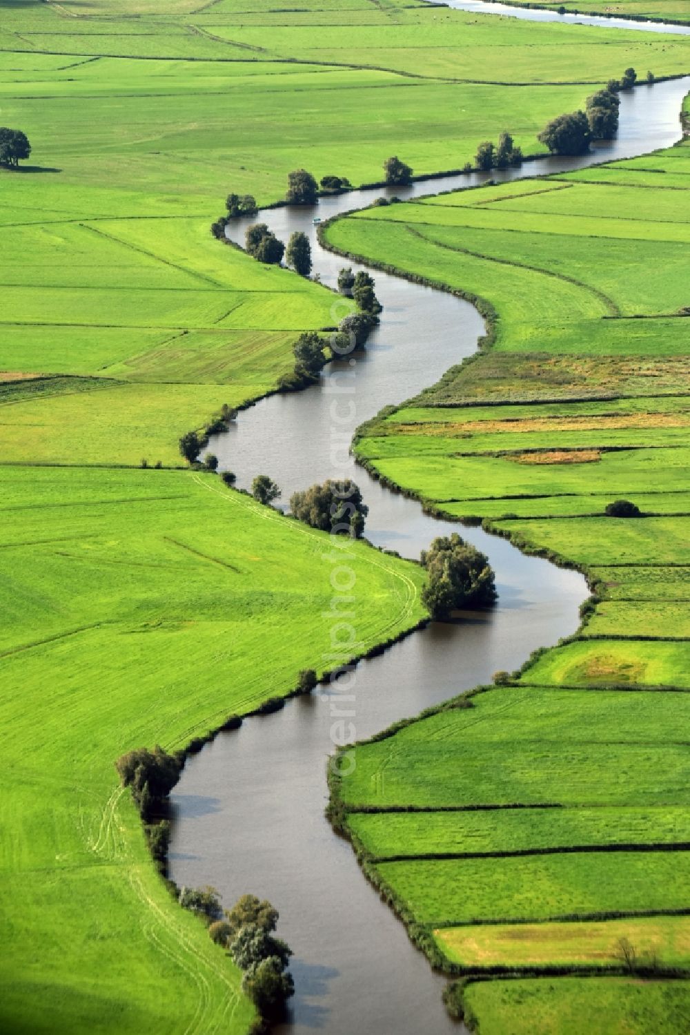 Breiholz from the bird's eye view: Curved loop of the riparian zones on the course of the river Eider in Breiholz in the state Schleswig-Holstein