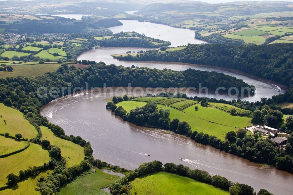 Aerial image Kingswear - Riparian areas along the river mouth Dart in Kingswear in England, United Kingdom