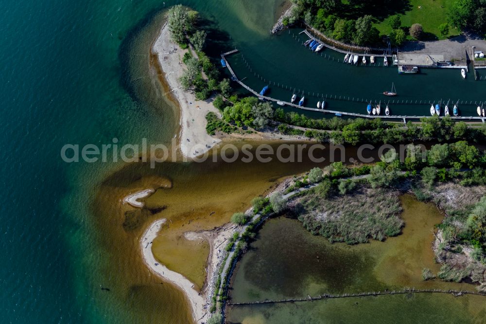 Aerial photograph Zech - Riparian areas along the river mouth of Leiblach in den Bodensee in Zech at Bodensee in Vorarlberg, Austria