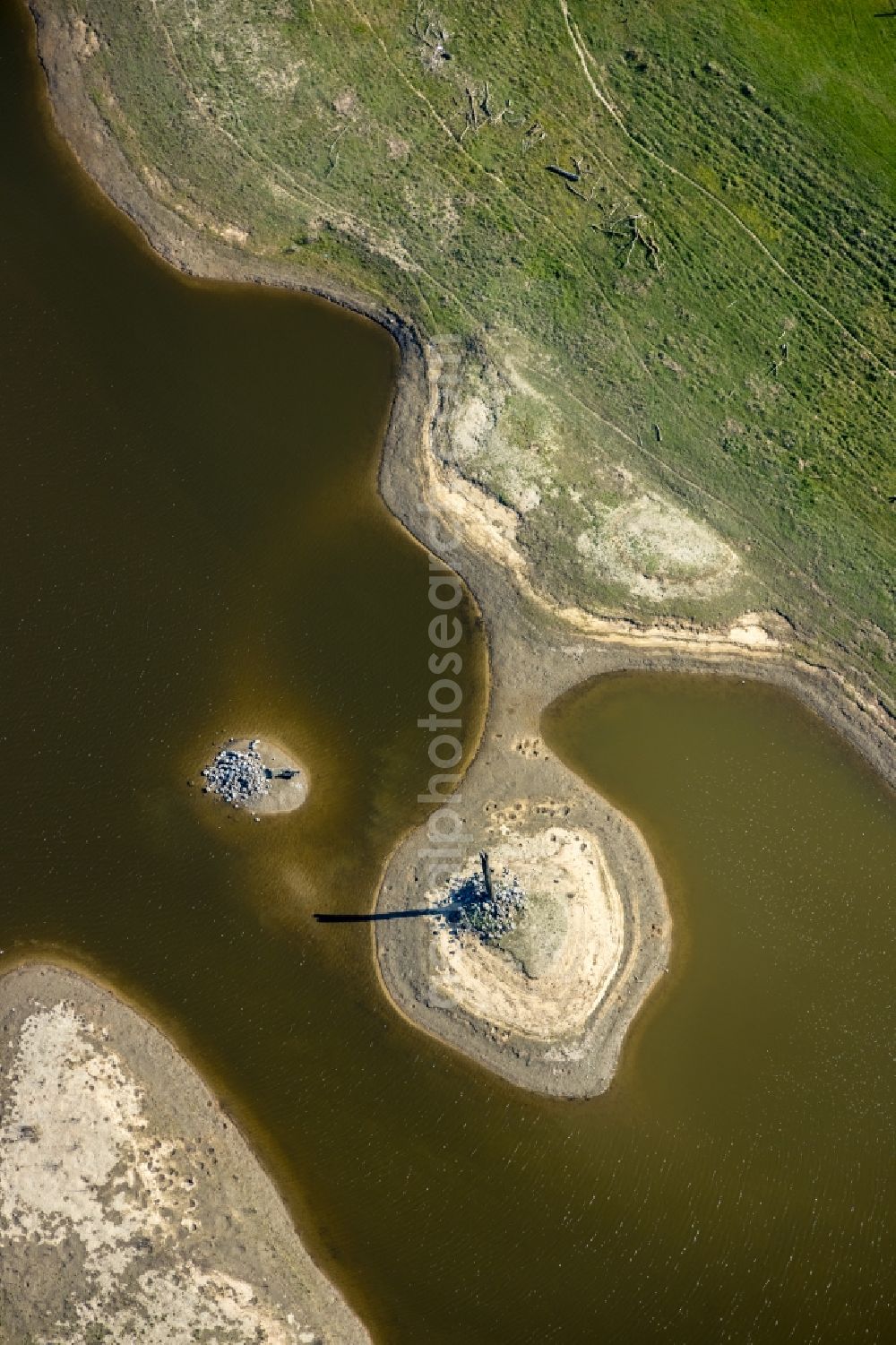 Aerial image Wesel - Riparian areas along the river mouth of Lippe in Wesel in the state North Rhine-Westphalia, Germany