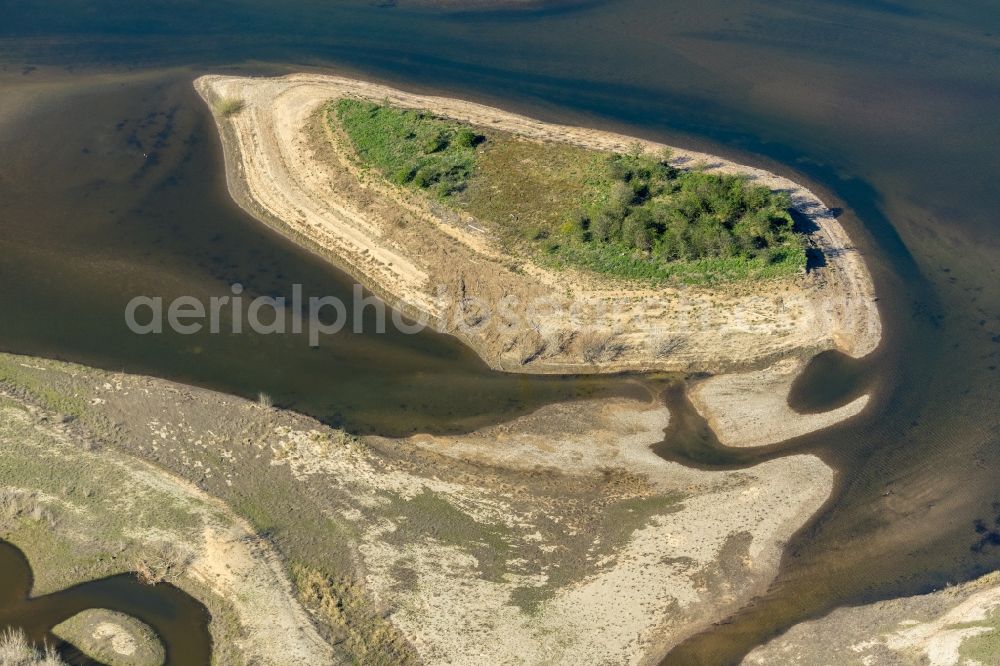 Aerial image Wesel - Riparian areas along the river mouth of Lippe in Wesel in the state North Rhine-Westphalia, Germany