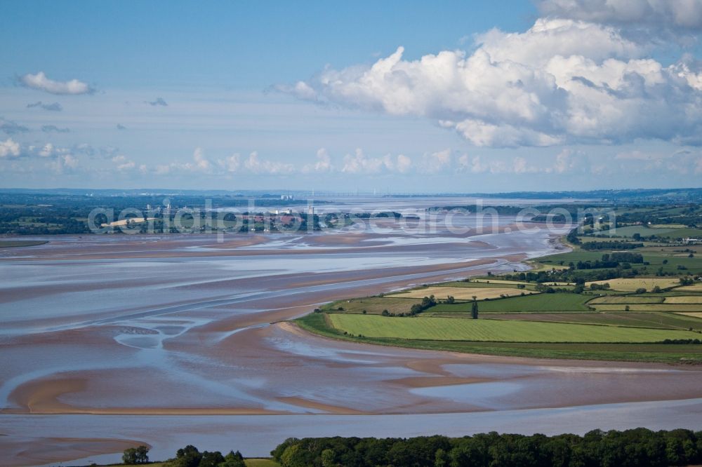 Awre from above - Riparian areas along the river mouth Severn in Awre in England, United Kingdom