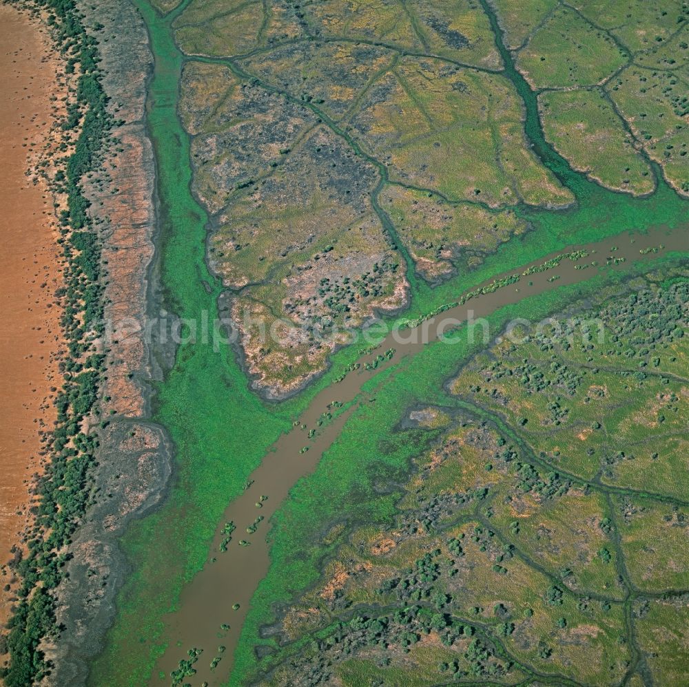 Aerial photograph Afar - Riparian zones on the course of the river Awash River East African Rift Valley in Afar in Ethiopia