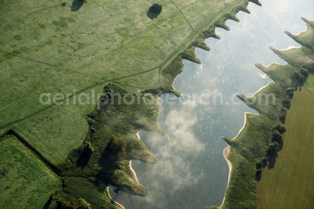 Iserbegka from above - Riparian zones on the course of the river of Elbe in Iserbegka in the state Saxony-Anhalt, Germany